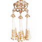 TRADITIONAL GOLD AND WHITE CHANDELIER EARRINGS - Rajwada