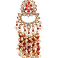 TRADITIONAL RED AND GOLD DANGLE EARRINGS - Rajwada