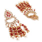 TRADITIONAL RED AND GOLD DANGLE EARRINGS - Rajwada