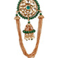 TRADITIONAL GREEN AND GOLD DANGLE EARRINGS - Rajwada