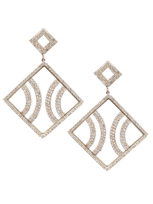 SUNSHINE GOLD AND WHITE DANGLER EARRINGS - Rajwada