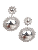 SUNSHINE SILVER COLOR DANGLE EARRINGS - Rajwada