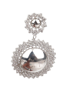 SUNSHINE SILVER COLOR DANGLE EARRINGS - Rajwada