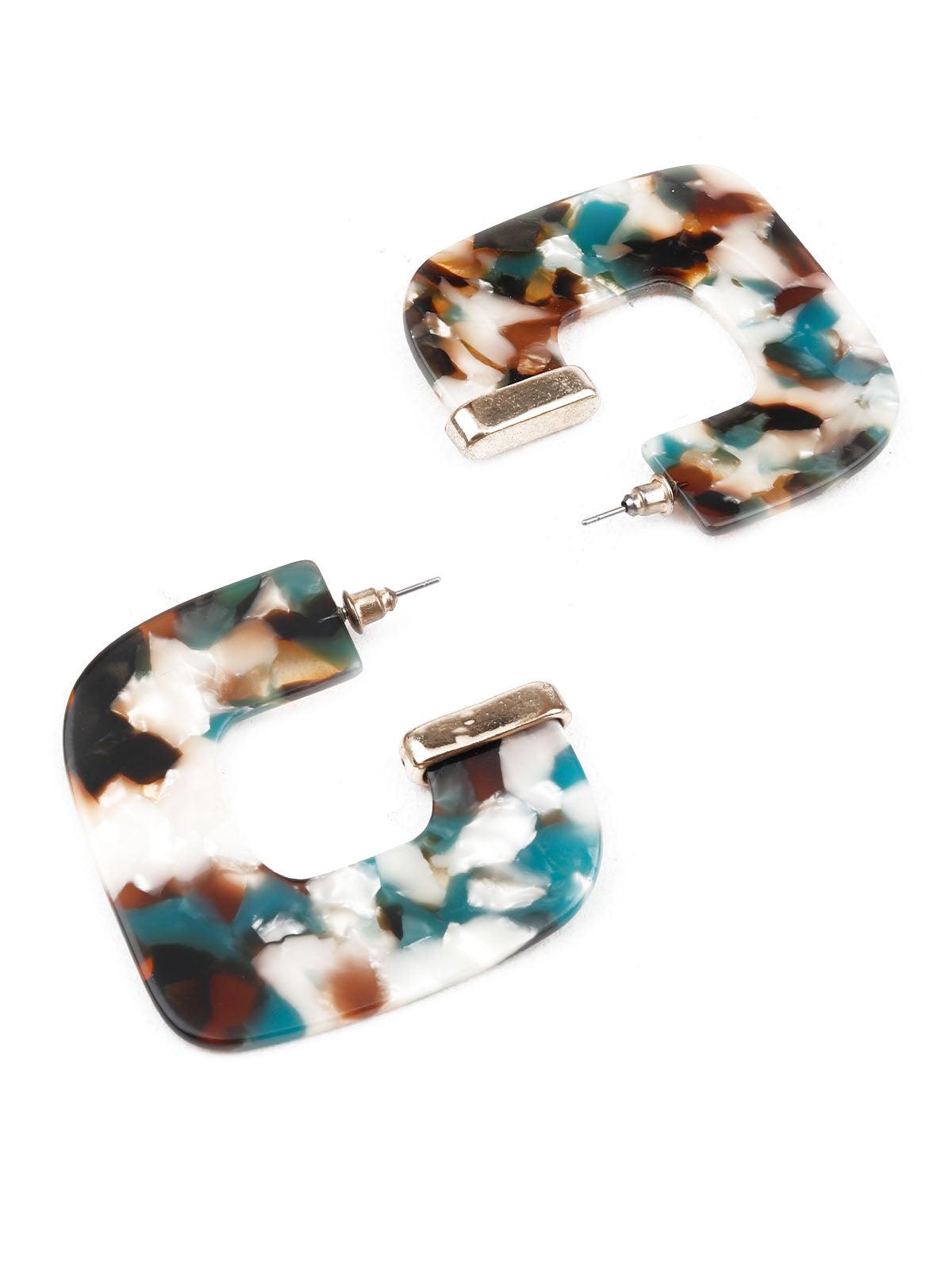 ORNATE MULTICOLORED HOOP EARRINGS - Rajwada