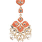 ORNATE PEACH AND GOLD DANGLER EARRINGS - Rajwada