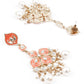 ORNATE PEACH AND GOLD DANGLER EARRINGS - Rajwada