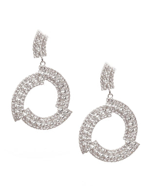 SUNSHINE BIG WHITE HOOP EARRINGS - Rajwada
