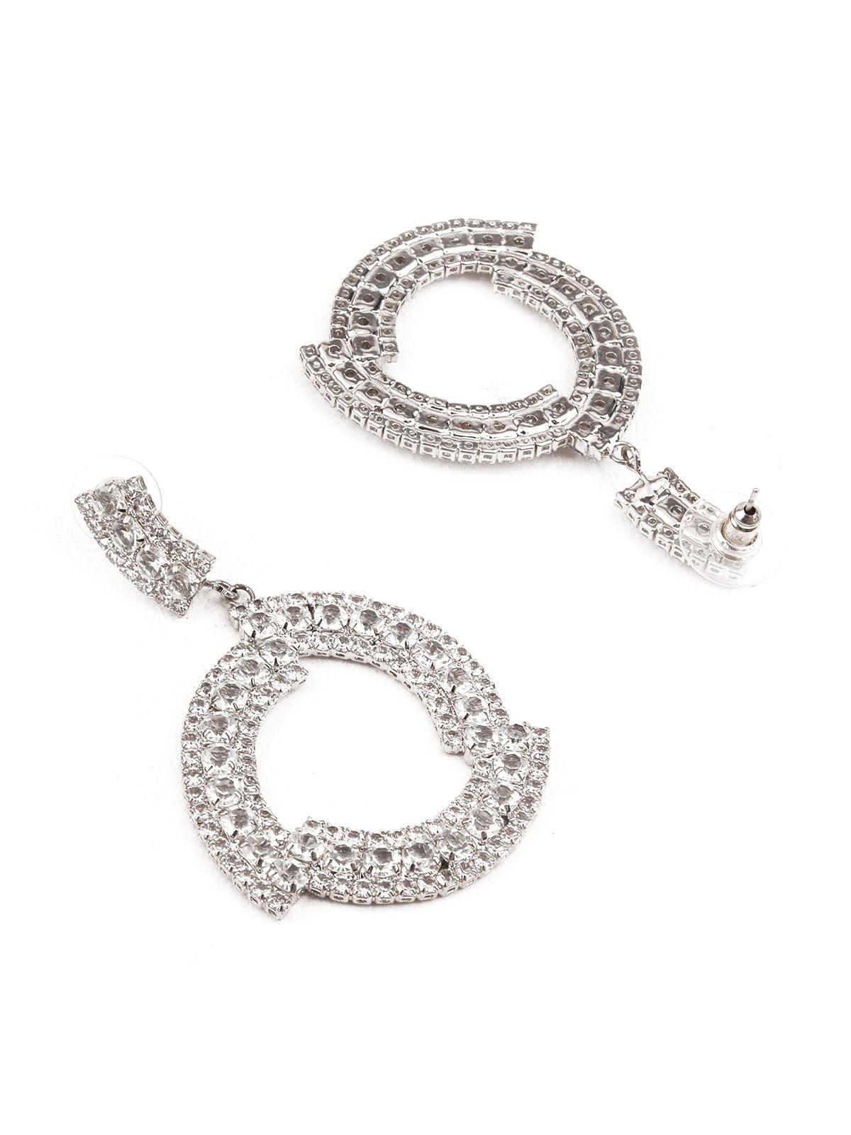 SUNSHINE BIG WHITE HOOP EARRINGS - Rajwada