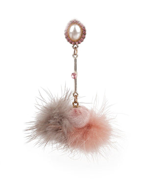 ORNATE PINK AND GREY DANGLER EARRINGS - Rajwada