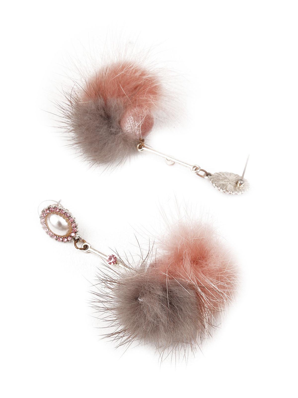 ORNATE PINK AND GREY DANGLER EARRINGS - Rajwada