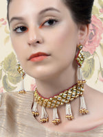 Clustered Gold Tone Kundan Choker Set - Rajwada