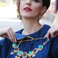 Coloured Rhinestone Necklace - Rajwada