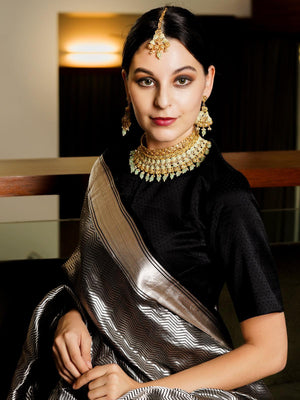 Crafted Heavy Olive Green Mani Gold Tone Choker Set! - Rajwada