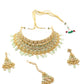 Crafted Heavy Olive Green Mani Gold Tone Choker Set! - Rajwada