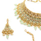 Crafted Heavy Olive Green Mani Gold Tone Choker Set! - Rajwada