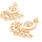 Cream Enamelled Kundan-Pearl Chandbali Earrings! - Rajwada