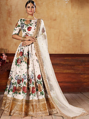 CREAM SASSY LEHENGA SET - Rajwada
