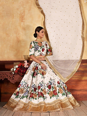 CREAM SASSY LEHENGA SET - Rajwada
