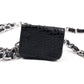 Croc printed mini black belt bag - Rajwada