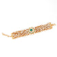 Cultured White Pearl and Green Rhinestone Bracelet - Rajwada
