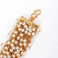 Cultured White Pearl and Green Rhinestone Bracelet - Rajwada