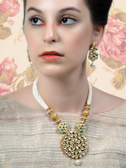 Customary Pearl Necklace Set - Rajwada