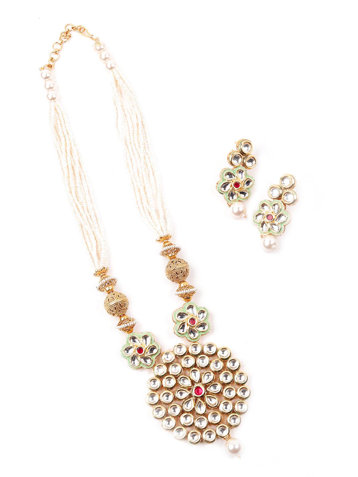 Customary Pearl Necklace Set - Rajwada