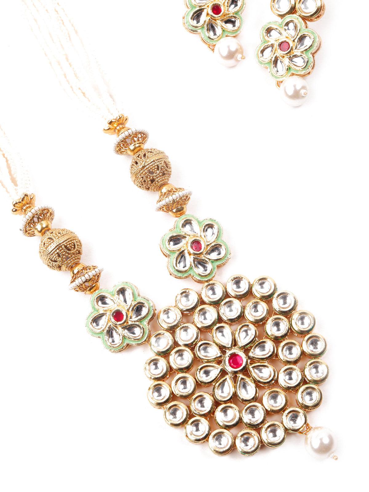 Customary Pearl Necklace Set - Rajwada