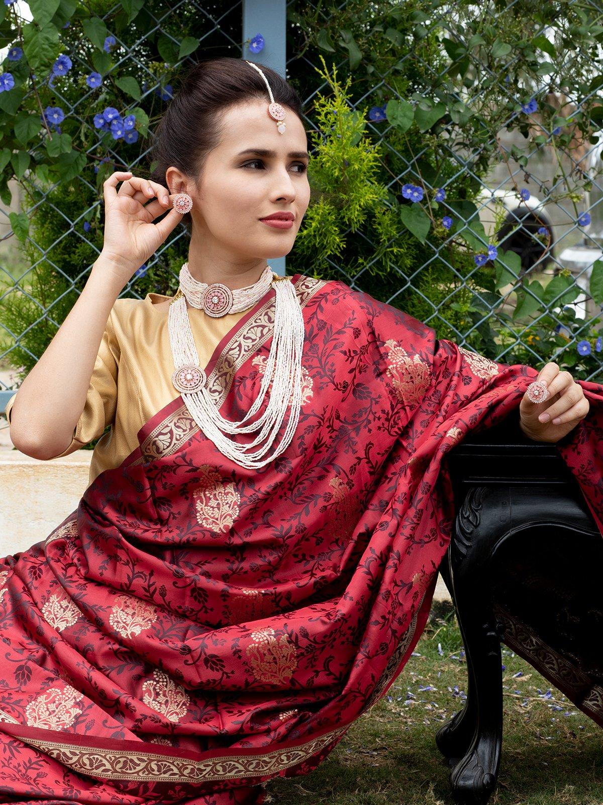Cute Baby Pink Necklace Set - Rajwada