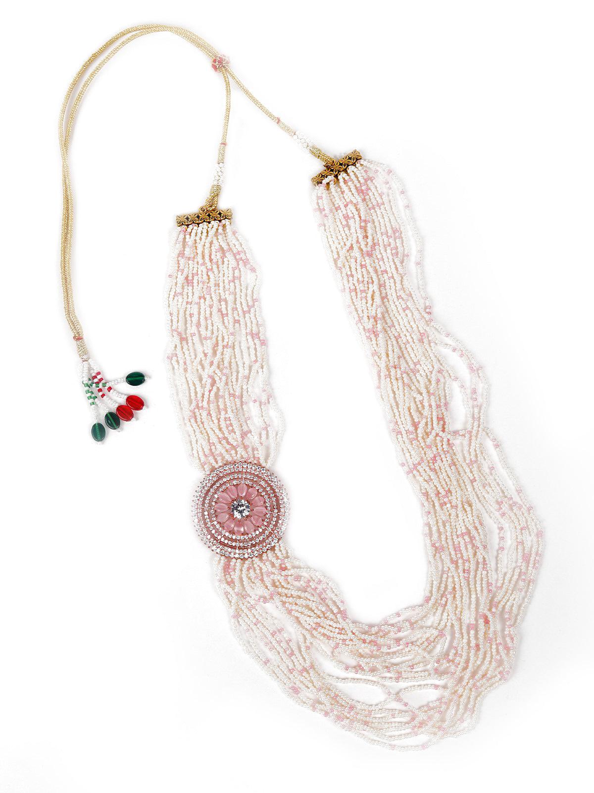 Cute Baby Pink Necklace Set - Rajwada