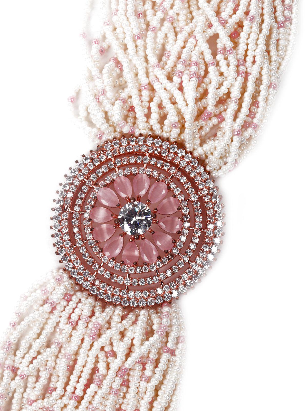 Cute Baby Pink Necklace Set - Rajwada
