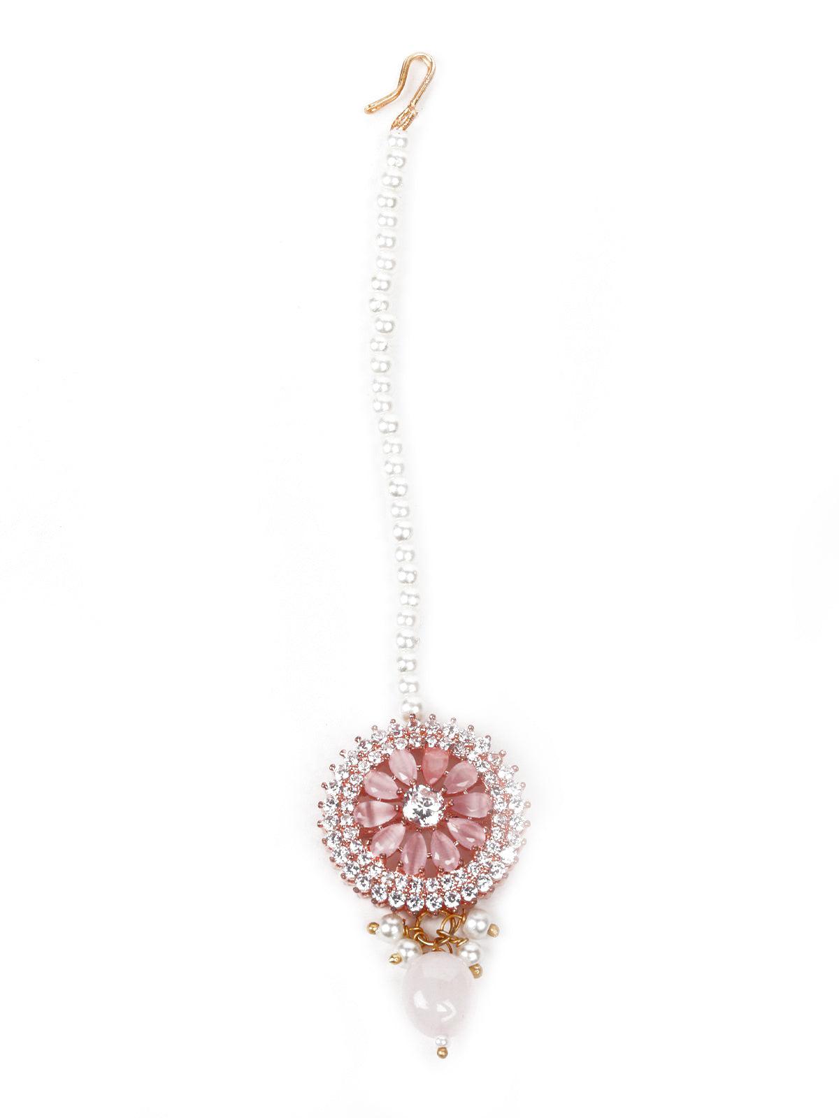 Cute Baby Pink Necklace Set - Rajwada