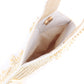 Rajwada Women All Pearls Tasselled White Clutch
