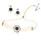 Dark Blue Choker Necklace - Rajwada