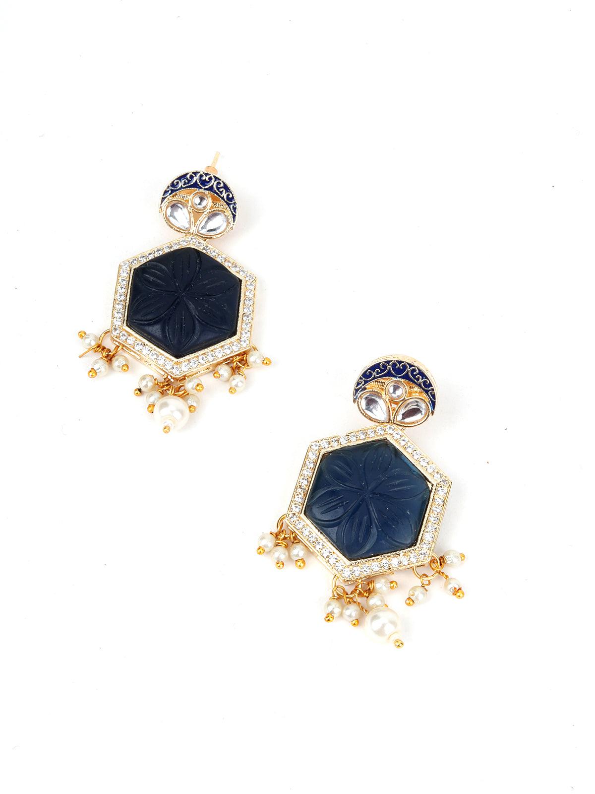 Dark Blue Choker Necklace - Rajwada