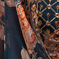 Dark Blue floral printed Lehenga Choli with Sequins Zari Embroidery Work - Rajwada