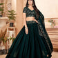 Dark Green Faux Georgette Lehenga Set - Rajwada