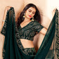 Dark Green Faux Georgette Lehenga Set - Rajwada