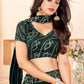 Dark Green Faux Georgette Lehenga Set - Rajwada