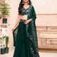 Dark Green Faux Georgette Lehenga Set - Rajwada