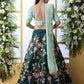Dark Green Sequins Georgette Lehenga Set - Rajwada
