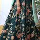 Dark Green Sequins Georgette Lehenga Set - Rajwada