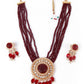 Deep Maroon exquisite necklace set - Rajwada
