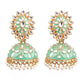 DELICATE GREEN MEENAKARI EARRINGS - Rajwada
