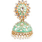 DELICATE GREEN MEENAKARI EARRINGS - Rajwada