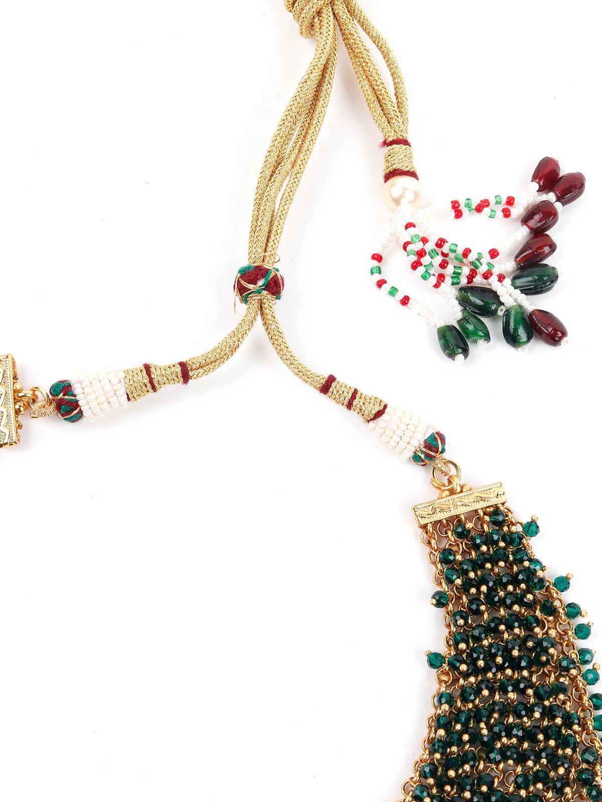 Delicate Traditional Peacock Necklace Set - Rajwada