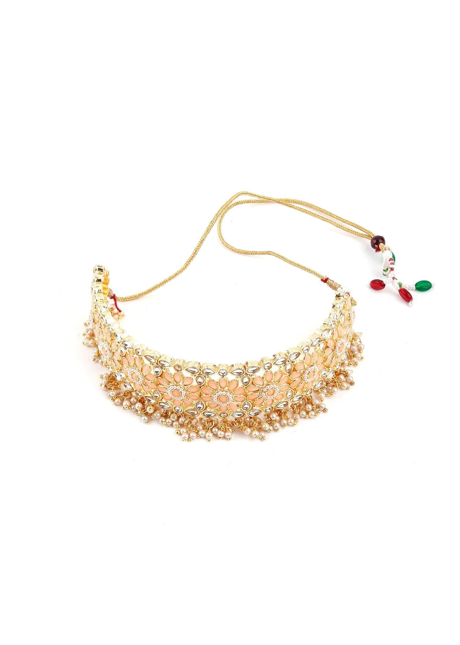 Delight Gold Choker Set - Rajwada