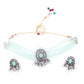 Delightful Aqua Green Crystal Choker Necklace Set - Rajwada