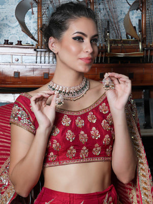 DESIGNER BEADS AND STONES NECKLACE SET - Rajwada