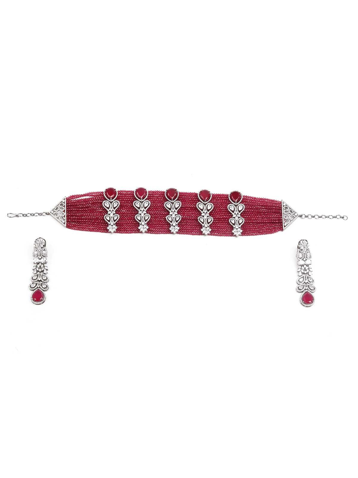 DESIGNER BEADS AND STONES NECKLACE SET - Rajwada